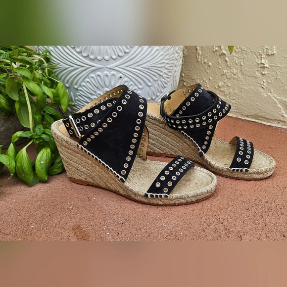 Isabel Marant Iriane Studded Suede Espadrille Wedges Size 7 (See Notes) - Picture 4 of 12